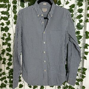 J. Crew Blue Casual Button Down Shirt Gingham Check
